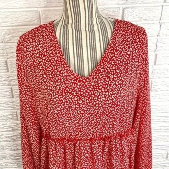 Missufe Red White Leopard Print Loose Fit Dress Size XXL - Picture 2 of 6